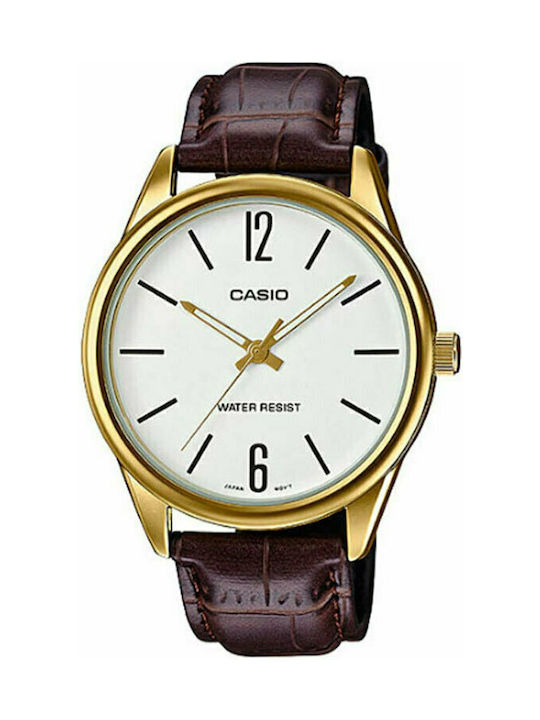 Casio Watch with Brown Leather Strap