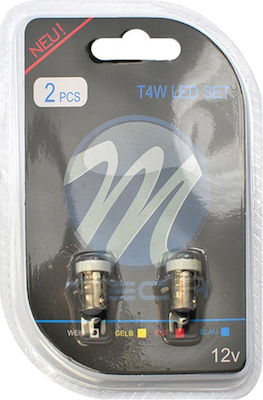 M-Tech Lampen Auto & Motorrad BA9S / T4W LED Weiß 12V 0.32W 2Stück