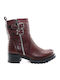 301 Leather Women's Ankle Boots Burgundy