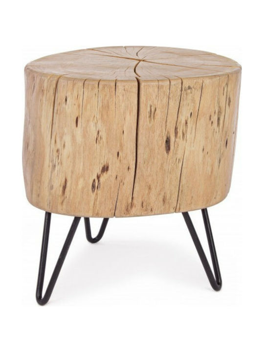 Stool For Living Room Wooden Artur Brown 35x33x35cm