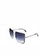 Moschino Women's Sunglasses with Silver Metal Frame and Blue Gradient Lens MOS020/S 6LB/08