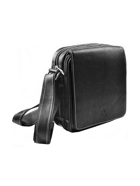 Leather Shoulder Bag KAPPA 307 Black