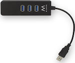 Ewent USB 3.1 3 Port Hub with USB-A / Ethernet Connection (EW1140)