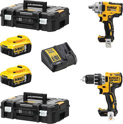 Dewalt Set Bohrschrauber & Schlagschrauber 18V mit 2 Batterien 5Ah