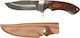 Sturm Hunting with Wooden Handle Knife Brown with Blade made of Stainless Steel with Sheath