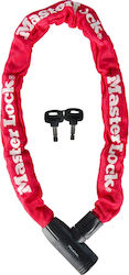 Master Lock 90cm Motorcycle Anti-Theft Chain with Lock in Red