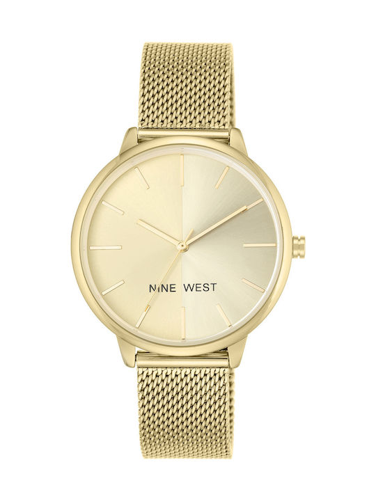 Nine West Watch with Gold Metal Bracelet NW/1980CHGB