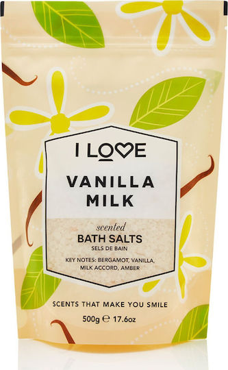 I Love Cosmetics Άλατα Μπάνιου Scented Bath Salts Vanilla Milk σε Κρυστάλλους με Άρωμα Vanilla 500gr