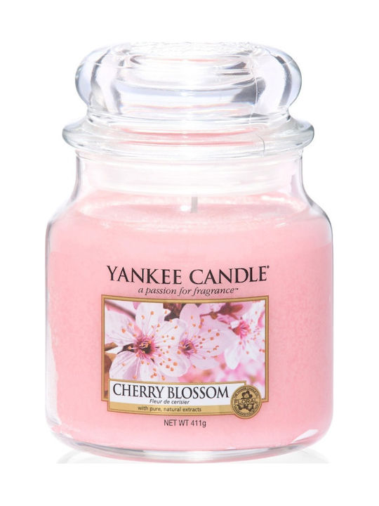 Yankee Candle Lumânare Aromată Borcan cu Aromă floare de cireș Roz 411gr 1buc