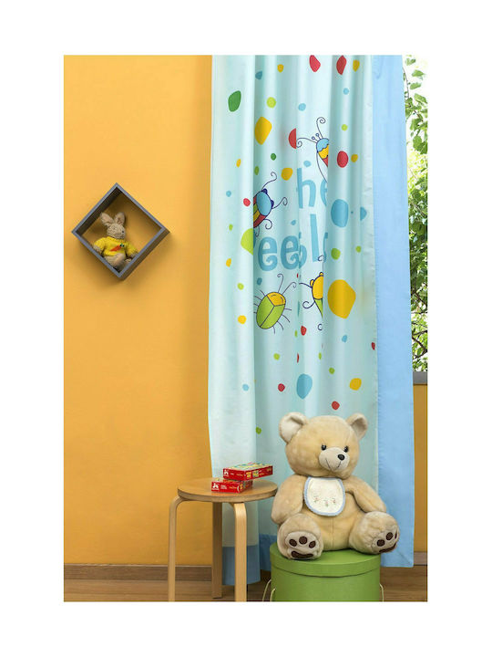 Fennel Kids Rod Pocket Curtain Bambouras Light Blue ZOU-BD-077 150x250cm