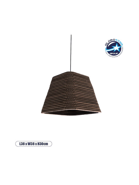 GloboStar Corfu Hängelampe Braun Glocke mit Fassung E27 38x38x30cm.