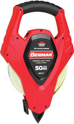 Benman Fiberglass Tape Measure 15mm x 50m