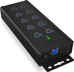 RaidSonic Icy Box IB-HUB1703-QC3 USB 3.0 Hub 7 Θυρών με σύνδεση USB-A & Θύρα Φόρτισης