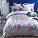Fennel Duvet Cover Set Cotton Queen with 2 Pillowcases 220x240 DC-300L-220240-002 Multicolored