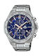 Casio Edifice Watch Chronograph Battery with Silver Metal Bracelet