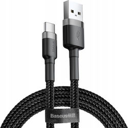 Baseus Cafule Braided USB 2.0 Cable USB-C male - USB-A male Μαύρο 1m (CATKLF-BG1)