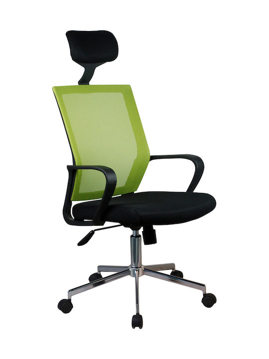 Φοίβη Office Chair with Fixed Arms Green Black-Green ArteLibre