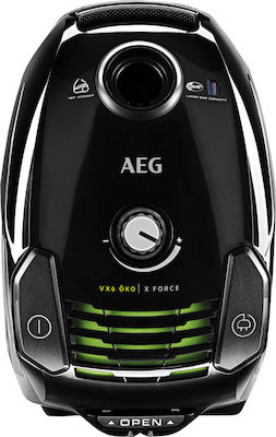 AEG VX6-2-OKO Ηλεκτρική Σκούπα 800W με Σακούλα 3.5lt Μαύρη