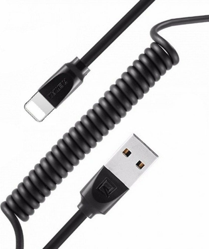 Remax Spiral USB 2.0 to micro USB Cable Μαύρο 1m (Radiance Pro