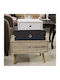 Drawers Storage Earth Wooden with 3 Drawers White / Grey L52xW36xH62cm