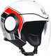 AGV Orbyt Multi Brera White/Grey/Red Κράνος Μηχανής Jet 1280gr με Sunvisor