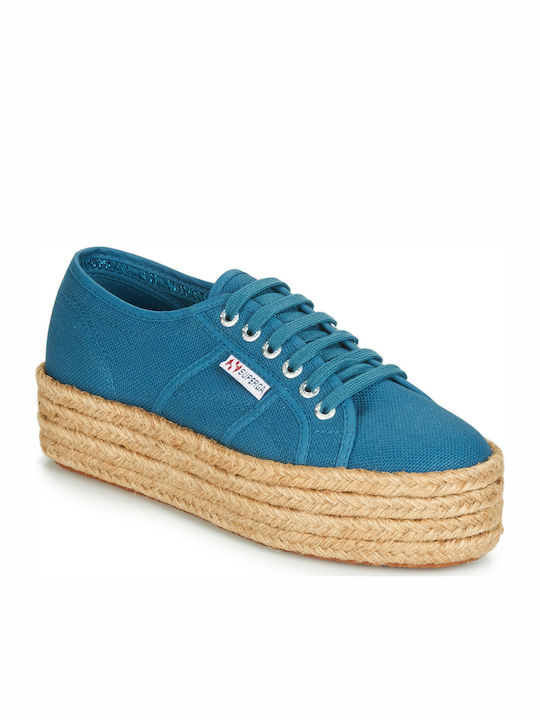 Superga 2790 Cotrope Flatforms Sneakers Blau