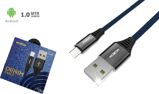 Moxom Denim CC-38 Geflochten USB 2.0 auf Micro-USB-Kabel Blau 1m 1Stück