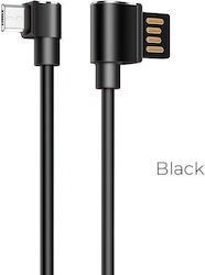 Hoco U37 Winkel (90°) / Regulär USB 2.0 auf Micro-USB-Kabel Schwarz 1.2m (HC-U37-MICROUSB-BLACK) 1Stück