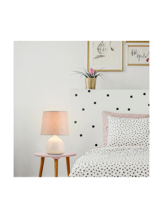 Rabalux Ellie Ceramic Table Lamp for Socket E14 with Beige Shade and Base