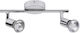 Rabalux Double Spot with Socket GU10 in Silver Color