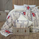 Borea New England Flag Velvet Blanket Double 220x240cm Ecru