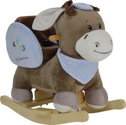 Bebe Stars Fabric Rocking Toy Donkey for 7+ months with Sounds Brown