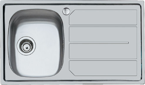 Foster Ένθετος Νεροχύτης Inox Σαγρέ Μ86xΠ50cm Ασημί