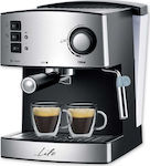 Life ESP-100 Μηχανή Espresso 850W Πίεσης 15bar Ασημί