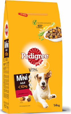 Pedigree Vital Protection Mini Adult <10kg 1.4kg Dry Food for Adult Dogs of Small Breeds with Vegetables and Calf