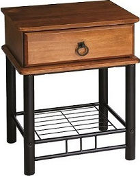 BEVERLY Metal Bedside Table Brown 45x40x61cm