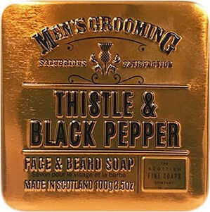 The Scottish Fine Soaps Beard Grooming Soap Thistle & Black Pepper Face & Beard Soap 100gr