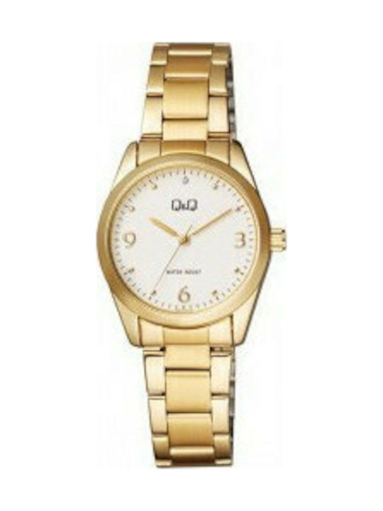 Q&Q Watch with Gold Metal Bracelet