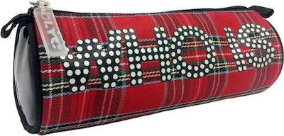 Lyc Sac Ruby Line Pencil Case Barrel with 1 Compartment Red