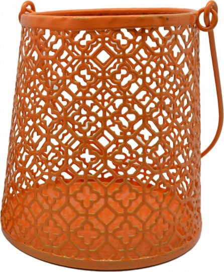 Ankor Metallic Lantern Orange 12x13x13cm