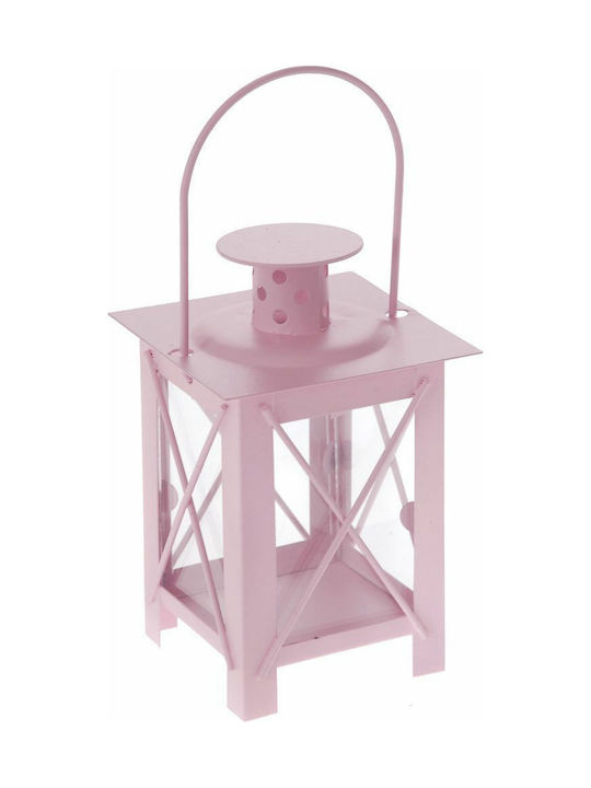 Iliadis Lantern Metallic Tabletop Pink 8x8x12εκ. 1pcs