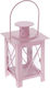 Iliadis Lantern Metallic Tabletop Pink 8x8x12εκ. 1pcs