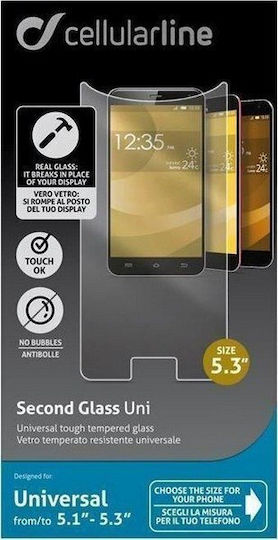 Cellular Line Tempered Glass (Universal 5.1" to 5.3")