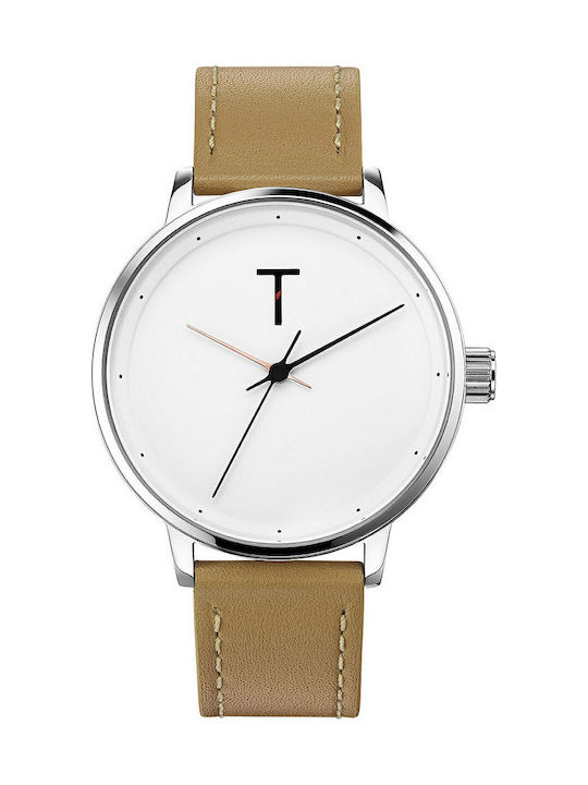 Tylor Dank Watch Battery with Beige Leather Strap