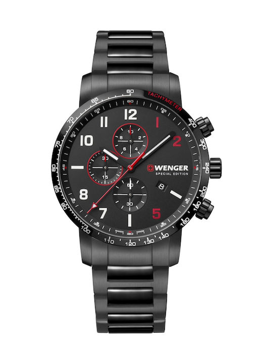 Wenger Ibex 125th Anniversary Men's Watch 44mm Battery with Black Metal Bracelet
