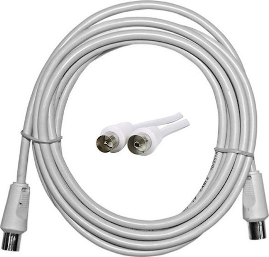 Adeleq Antenna Cable Coax male - Coax female White 5m (9-50) 1pcs
