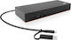 Lenovo ThinkPad Hybrid USB-A / USB-C Docking Station mit HDMI/DisplayPort 4K PD Ethernet und Verbindung 2 Monitore Schwarz