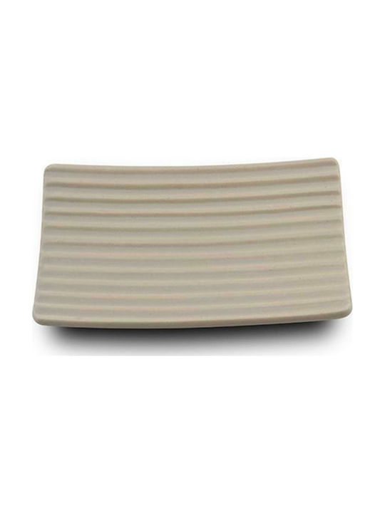 Nava Stoneware Ceramic Soap Dish Countertop Beige