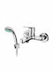 Demm Siena Mixing Bathtub Shower Faucet Complete Set Silver