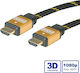 Roline HDMI 1.4 High Speed 1080p 120Hz Braided Cable HDMI Male - HDMI Male 2m Black